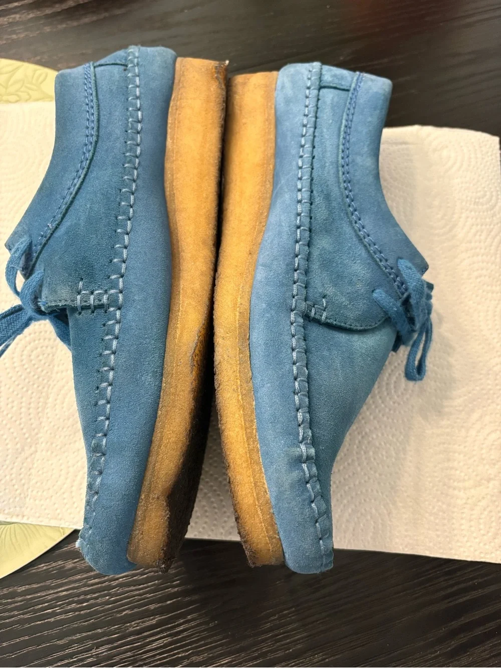 Men’s Blue Suede Wallabee Moccasin